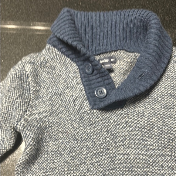Toddler Boys babyGAP Blue Merle Knit Sweater with cowl button neck 2T - Picture 1 of 3